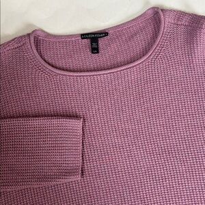 Eileen Fisher Organic Cotton Crewneck Knit Sweater Pink Women’s Size Large
